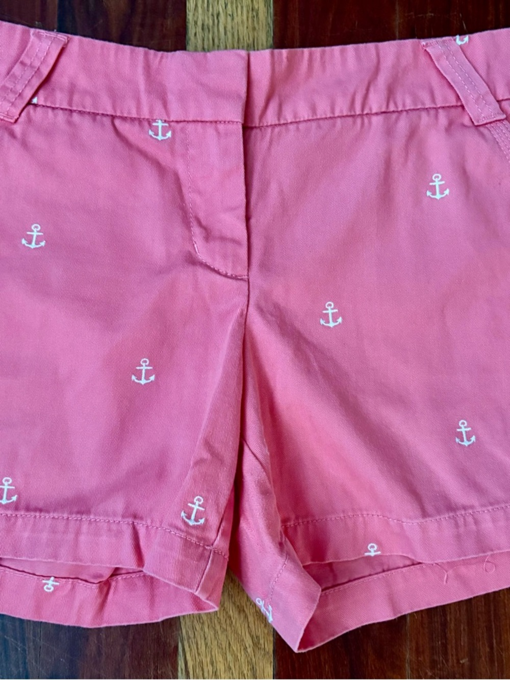 Women’s J. Crew Pink Anchor Embroidered Classic Chino City Fit Shorts Size 6